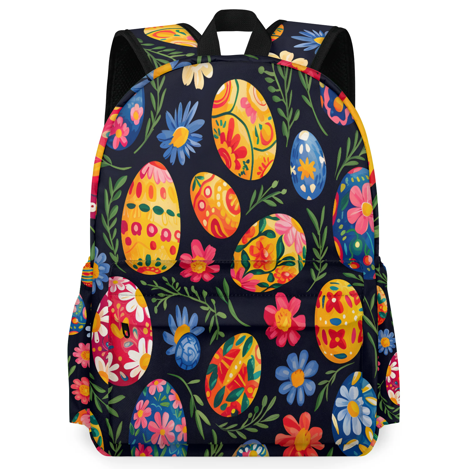 Herdesigns Easter Egg Backpack for Men Women, Lightweight Laptop Backpack 16.3 Inch Flower Floral Colorful Casual Daypack for Travel Work Commuter
