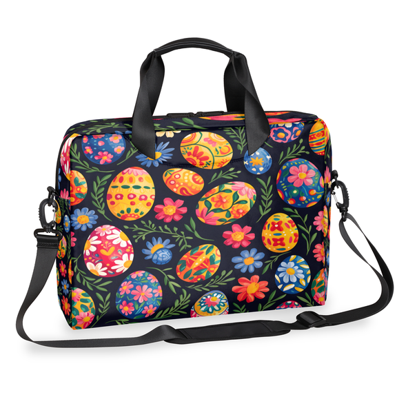 Herdesigns Easter Egg Laptop Bag for Women Men, Computer Case Briefcase Messenger Bags, 15-15.6 inch Laptop Sleeve Shoulder Bag