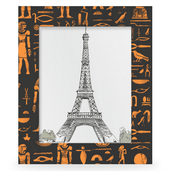 Herdesigns Ethnic Egypt Egyptian 8x10 Picture Frame, Wood Photo Frame for Wall & Tabletop, Vertical & Horizontal Display Home Decor