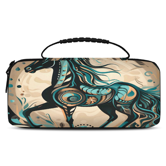 Herdesigns Ethnic Horse Carrying Case for Nintendo Switch 2 with 20 Game Card Slots, Portable Travel Carry Case for Accessories and Console