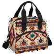 thumbnail image 1 of Herdesigns Ethnic Southwest Geometric Stripes Insulated Lunch Bag for Women Men Adults Large Reusable Lunch Box Leakproof Portable Cooler Tote Bags with Adjustable Shoulder Strap, 1 of 7