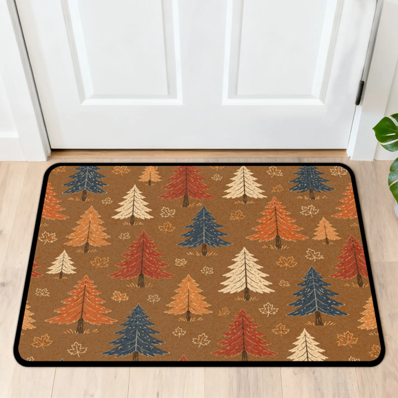 Herdesigns Fall Autumn Forest Outdoor Doormat, Non-Slip Welcome Door Mat, Decorative Entry Rug for Front Doors, 16" x 24"