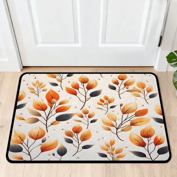 Library Entrance Rug Herdesigns Fall Leaves Outdoor Doormat, Non-Slip Welcome Door Mat ...