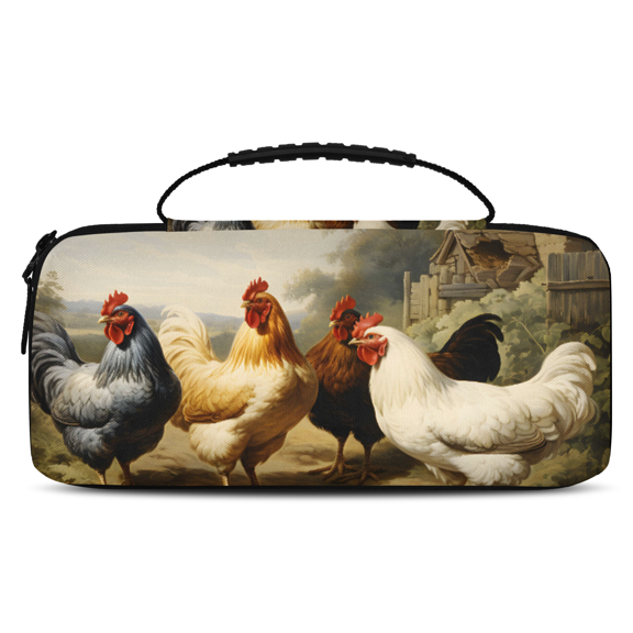 Herdesigns Farmhouse Carry Case Compatible with Nintendo Switch 2, with 20 Game Card Slots, Chicken Portable Travel Carrying Case Pouch for Accessories & Games