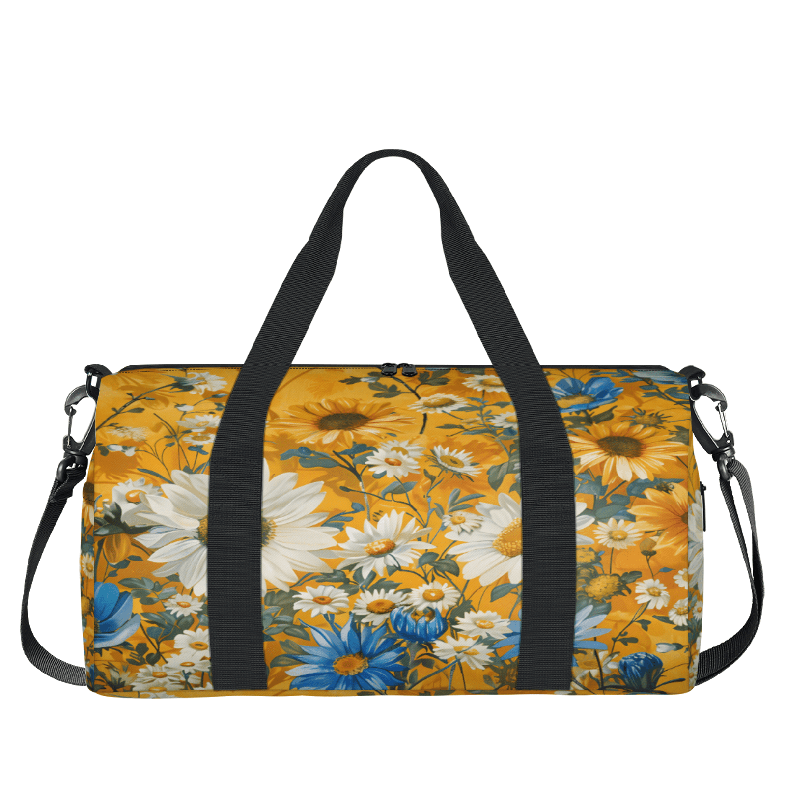 Herdesigns Farmhouse Gym Bag for Women, Duffle Bag for Travel Sport, Spring Rustic Sunflower Daisy Lightweight Waterproof Carry on Weekender Dance Yoga Workout Bags