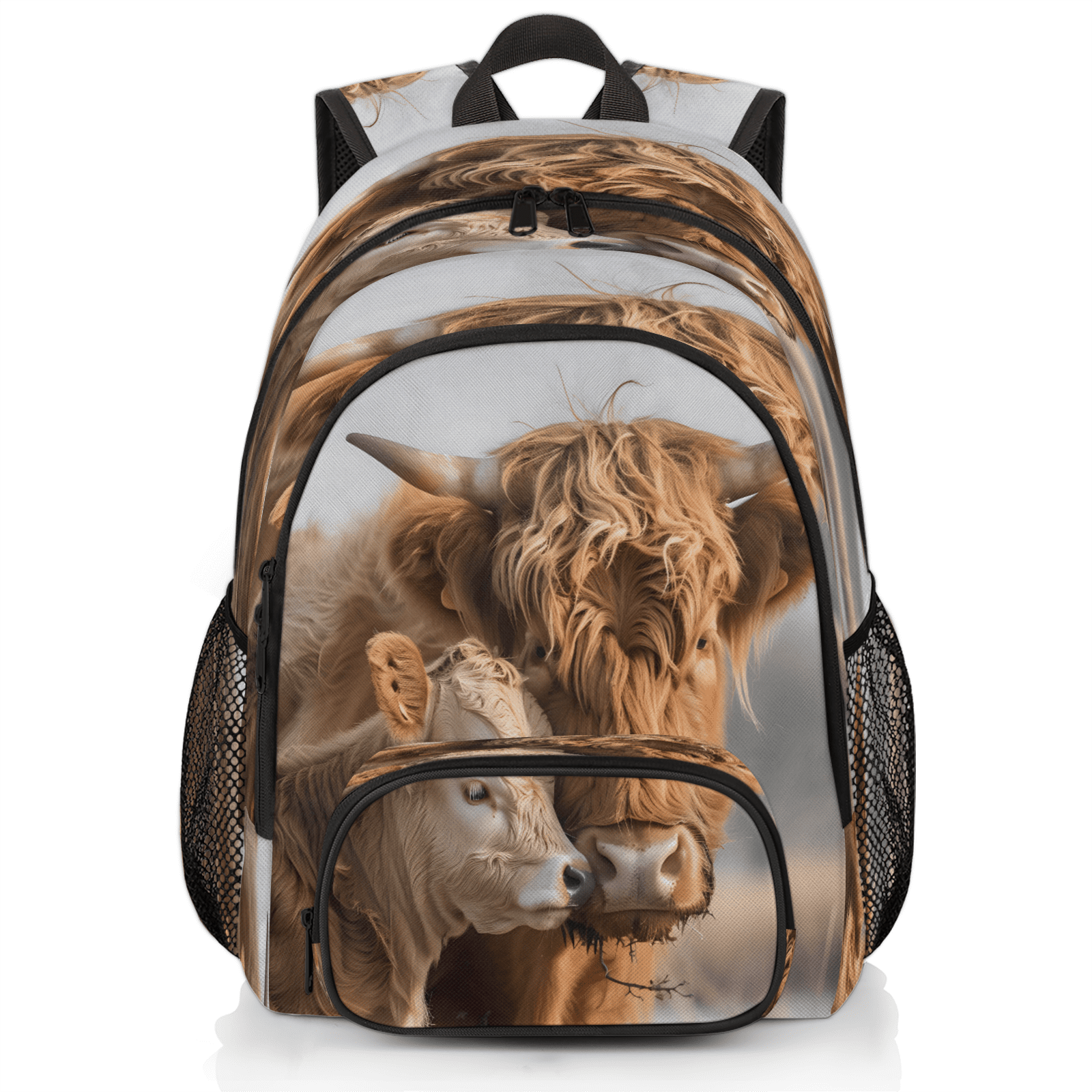 Herdesigns Farmhouse Highland Cow Laptop Backpack for Women Men, 18.3 Inch Large Computer Backpacks Fashion Teacher Nurse Bag Casual Daypack for Work Travel