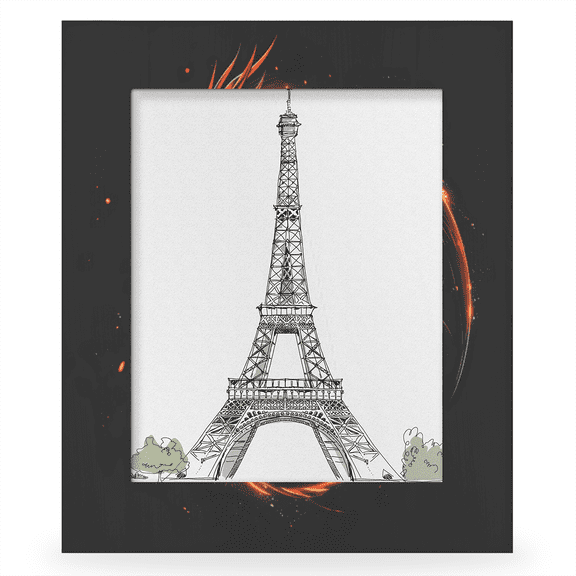 Herdesigns Fire Dragon 8x10 Picture Frame, Wood Photo Frame for Wall & Tabletop, Vertical & Horizontal Display Home Decor