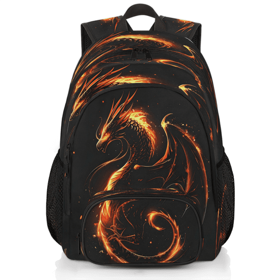 Herdesigns Fire Dragon Laptop Backpack for Women Men, 18.3 Inch Large Computer Backpacks Fashion Teacher Nurse Bag Casual Daypack for Work Travel