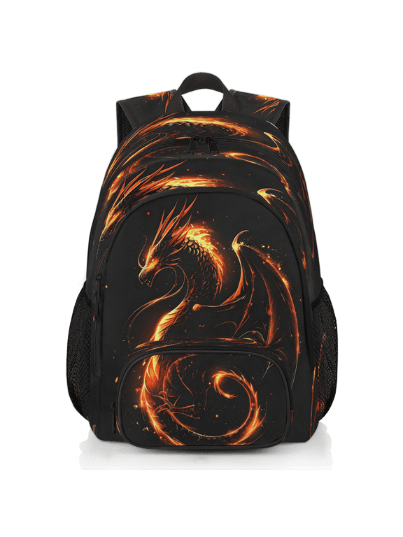 Fire Dragon Laptop Backpack for Women Men, 18.3 Inch Large Computer Backpacks Fashion Teacher Nurse Bag Casual Daypack for Work Travel