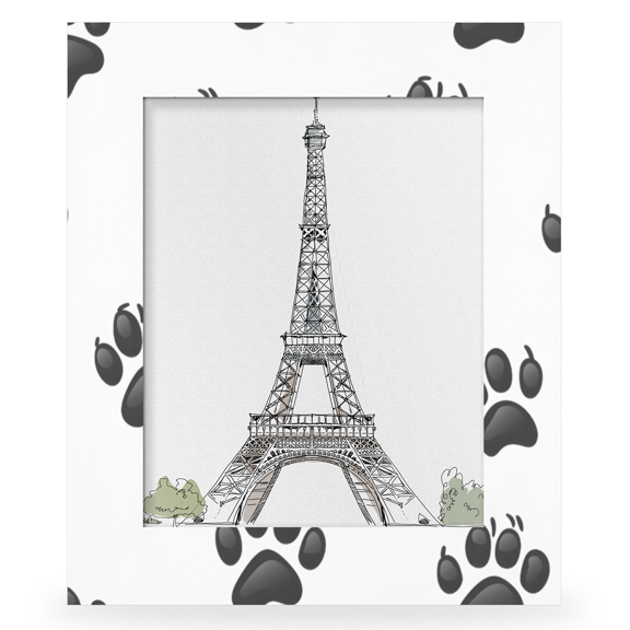 Herdesigns Cute Animal Dog Paw 8x10 Picture Frame, Dog Paws Wood Photo Frame for Wall & Tabletop, Vertical & Horizontal Display Home Decor