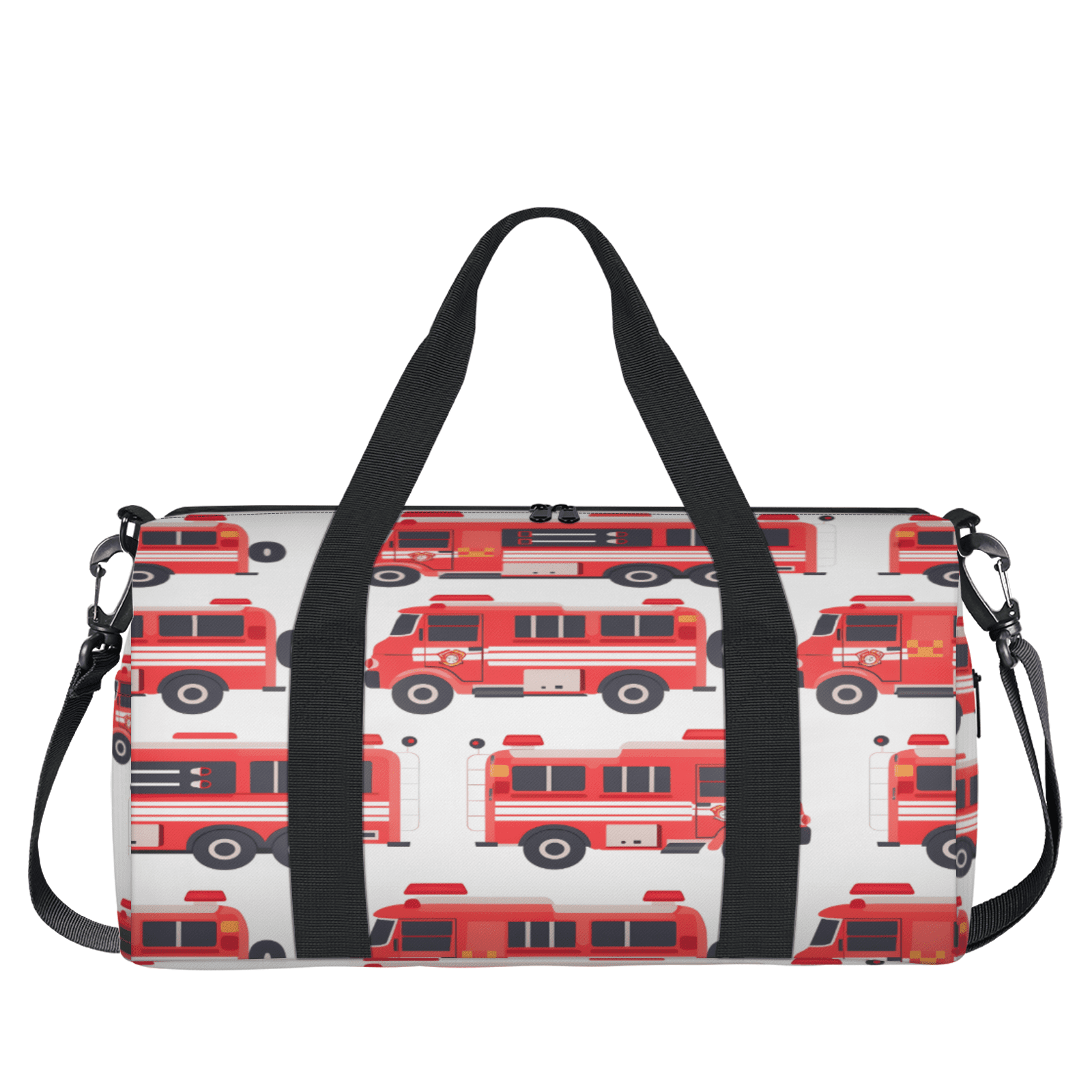 Herdesigns Fire Trucks Gym Bag for Women, Duffle Bag for Travel Sport, Car Lightweight Waterproof Carry on Weekender Dance Yoga Workout Bags