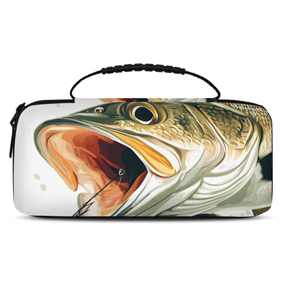 Herdesigns Fish Carry Case Compatible with Nintendo Switch 2, Protective Travel Switch Carrying Case with 20 Game Card Slots for Switch Console & Accessories,Funny Fishes