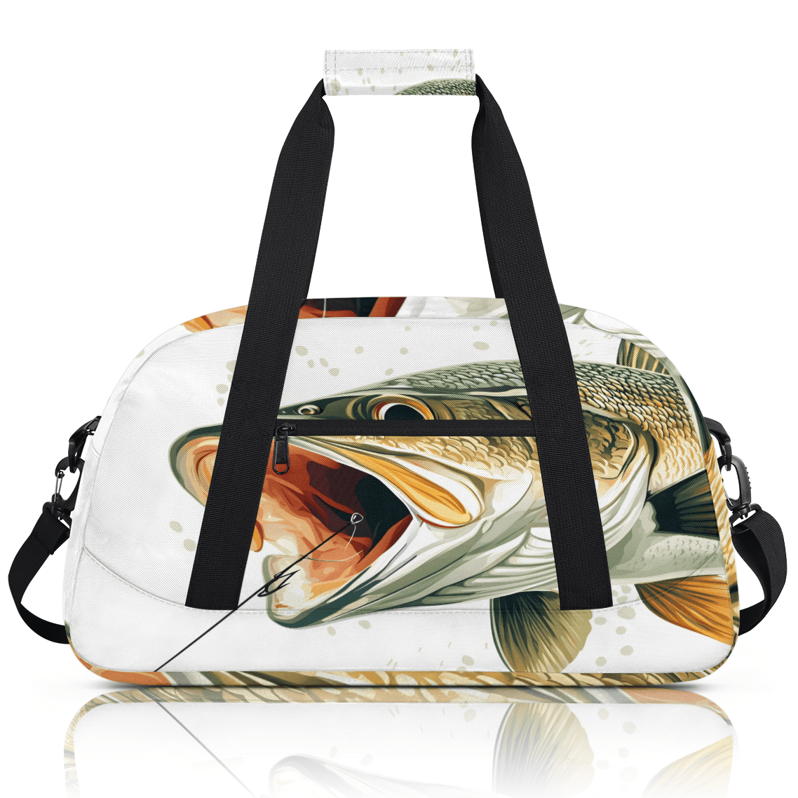 Herdesigns Fish Sports Duffle Bags Travel Duffle Bag Gym Bag Funny Fishes Weekender Travel Bag Waterproof Overnight Bag Carry On Travel Tote Bag Dance Bags