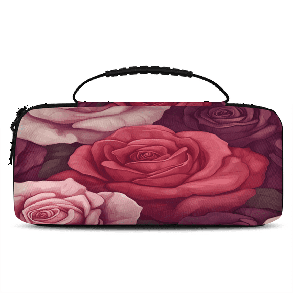 Herdesigns Floral Carry Case Compatible with Nintendo Switch OLED Model 2021/Switch 2017, Rose Protective Travel Switch Carrying Case with 20 Game Card Slots for Switch Console & Accessories