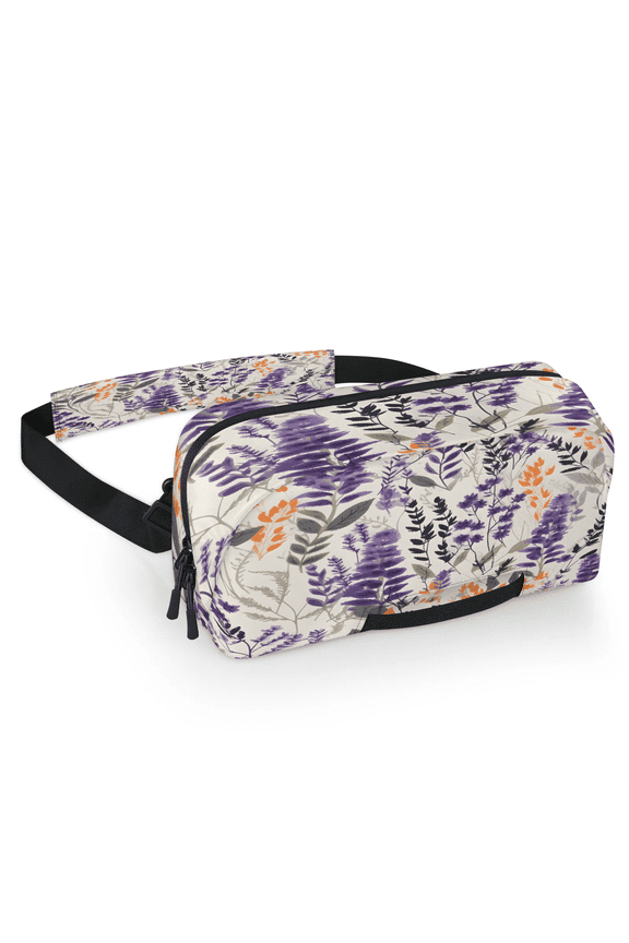 Floral Carrying Case Bag for Gaming Console, Waterproof Travel Crossbody Sling Bag Compatible with Nintendo Switch 2, Adjustable Shoulder Strap Chest Bag, Lavender