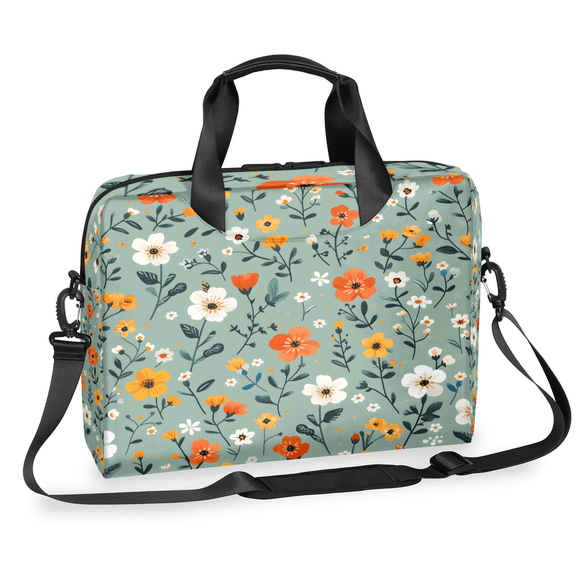 Herdesigns Floral Flower Plant Laptop Bag for Women Men, Computer Case Briefcase Messenger Bags, 15-15.6 inch Laptop Sleeve Shoulder Bag