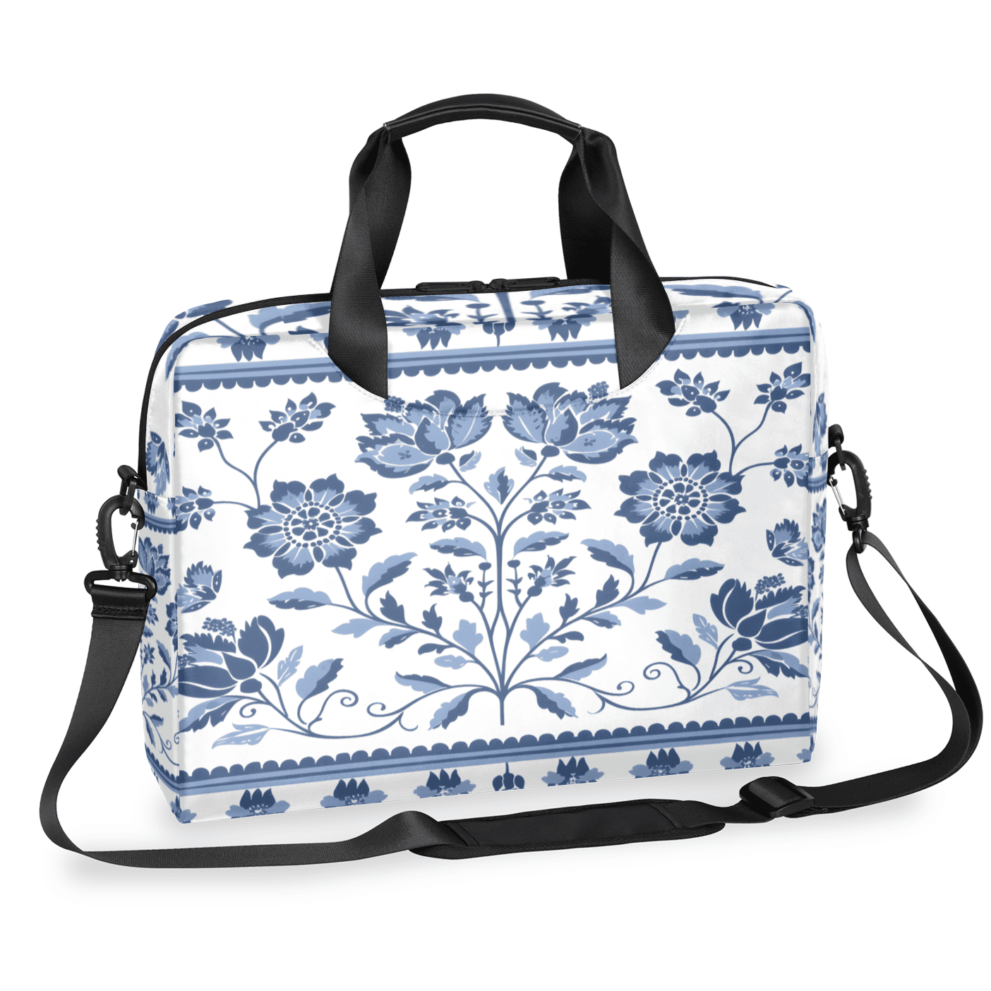 Herdesigns Floral Laptop Bag for Women Men, Computer Case Briefcase Messenger Bags, 15-15.6 inch Laptop Sleeve Shoulder Bag