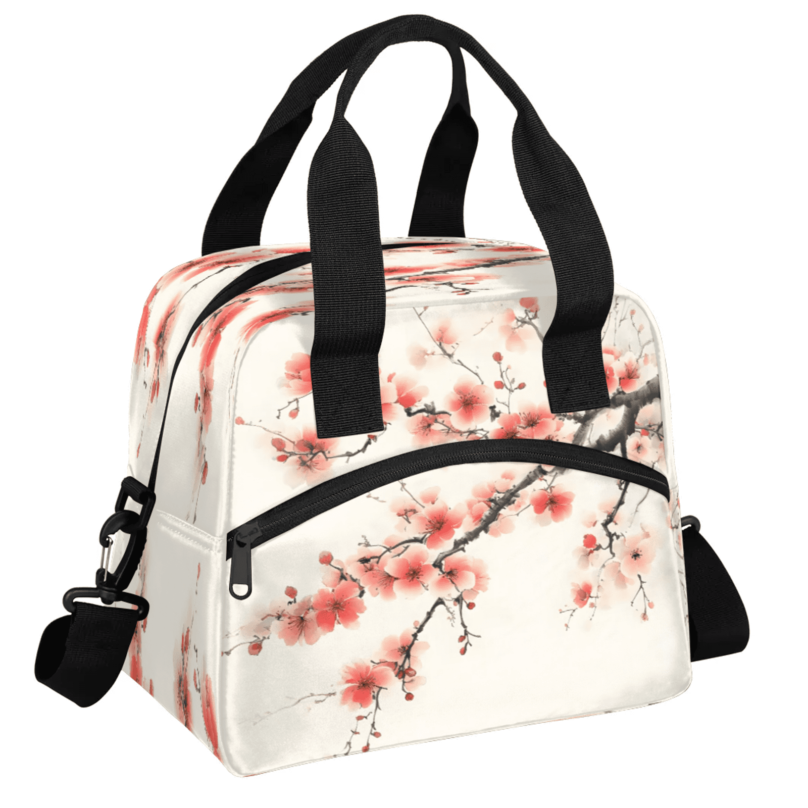 Herdesigns Floral Lunch Bag for Women Men Adult, Vintage Flower Large Insulated Reusable Lunch Box Leakproof Portable Cooler Tote Bags for Work Picnic Beach