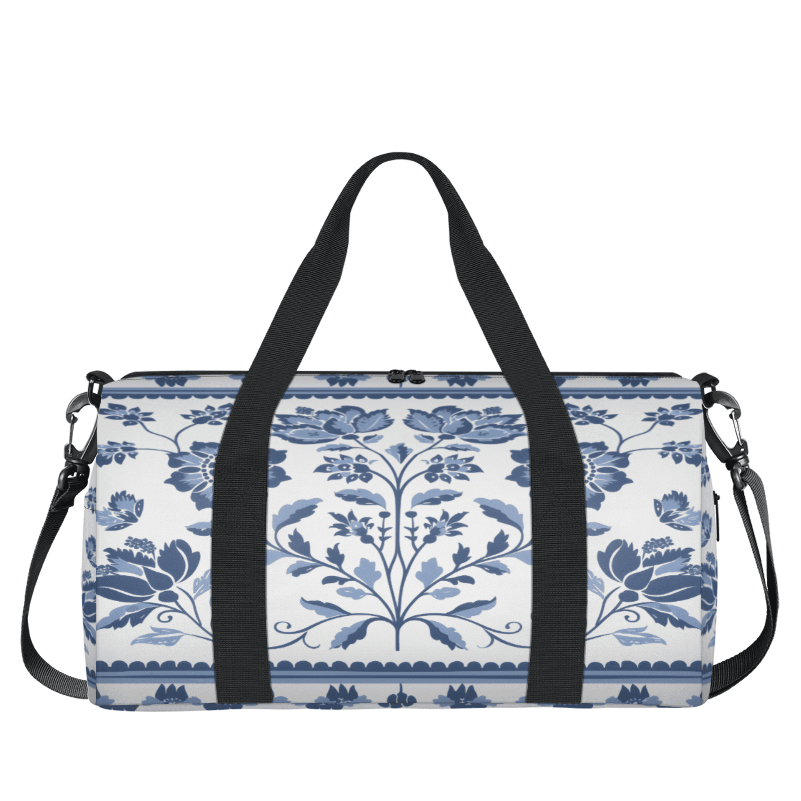 Herdesigns Floral Travel Duffle Bag Sports Yoga Weekender Overnight Carry on Workout Bags Lightweight Waterproof Gym Tote Bag for Women Vintage Flower