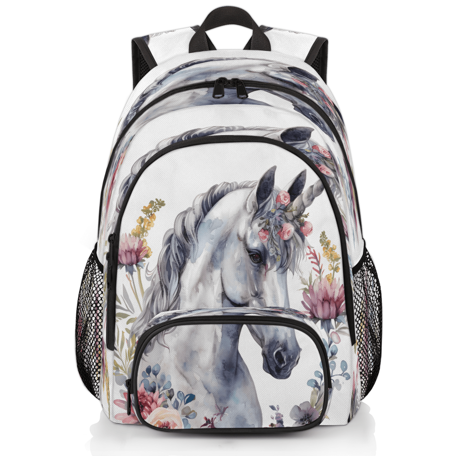 Herdesigns Floral Unicorn Horse Laptop Backpack for Women Men, 18.3 ...