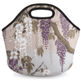 thumbnail image 1 of Herdesigns Floral Wisteria Neoprene Lunch Bag, Purple Flower Insulated Lunch Box for Women Men Washable Lunch Tote Soft Lunch Container With Zipper for Work Picnic Travel, 1 of 7