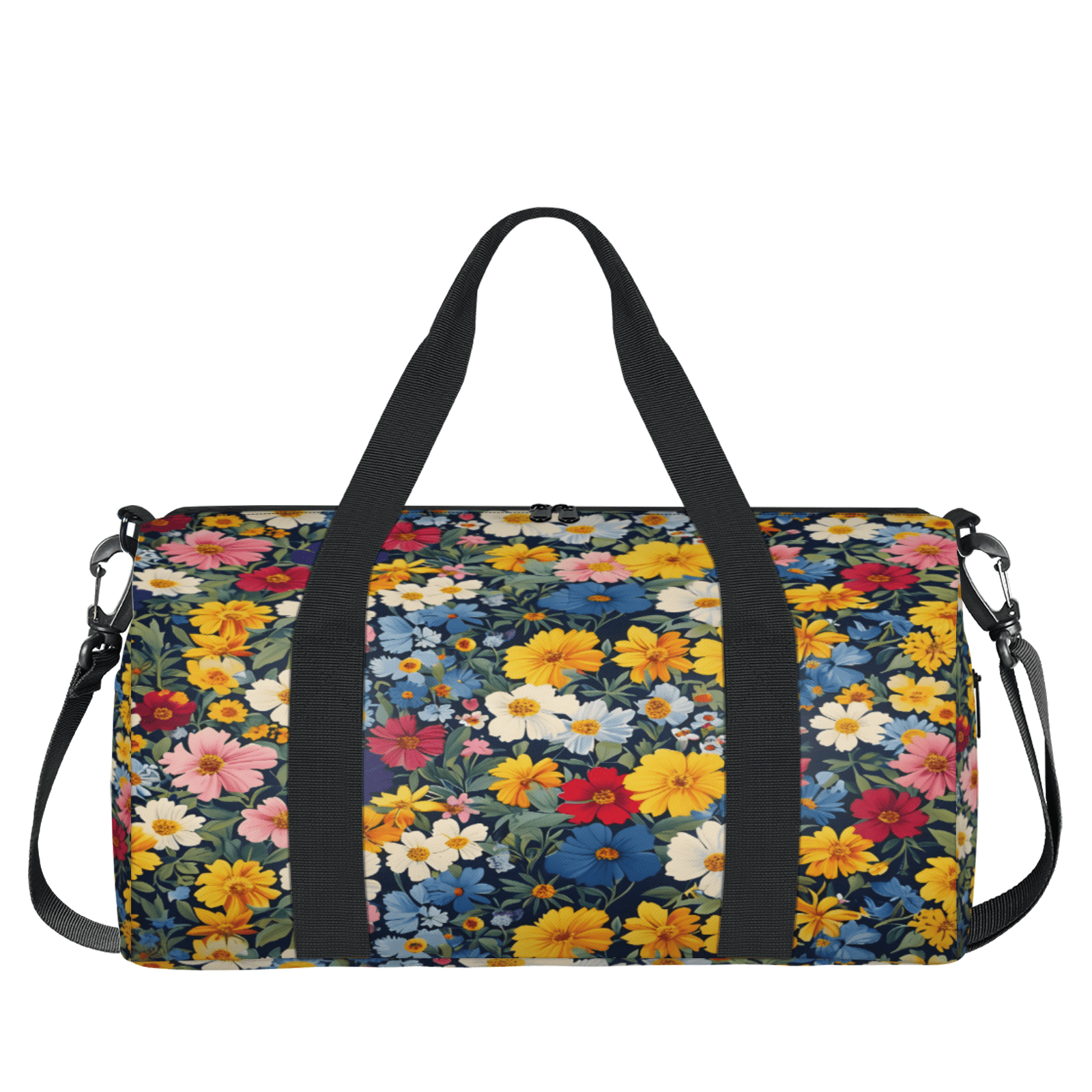 Herdesigns Flower Colorful Gym Bag for Women, Duffle Bag for Travel Sport, Lightweight Waterproof Carry on Weekender Overnight Dance Yoga Workout Bags