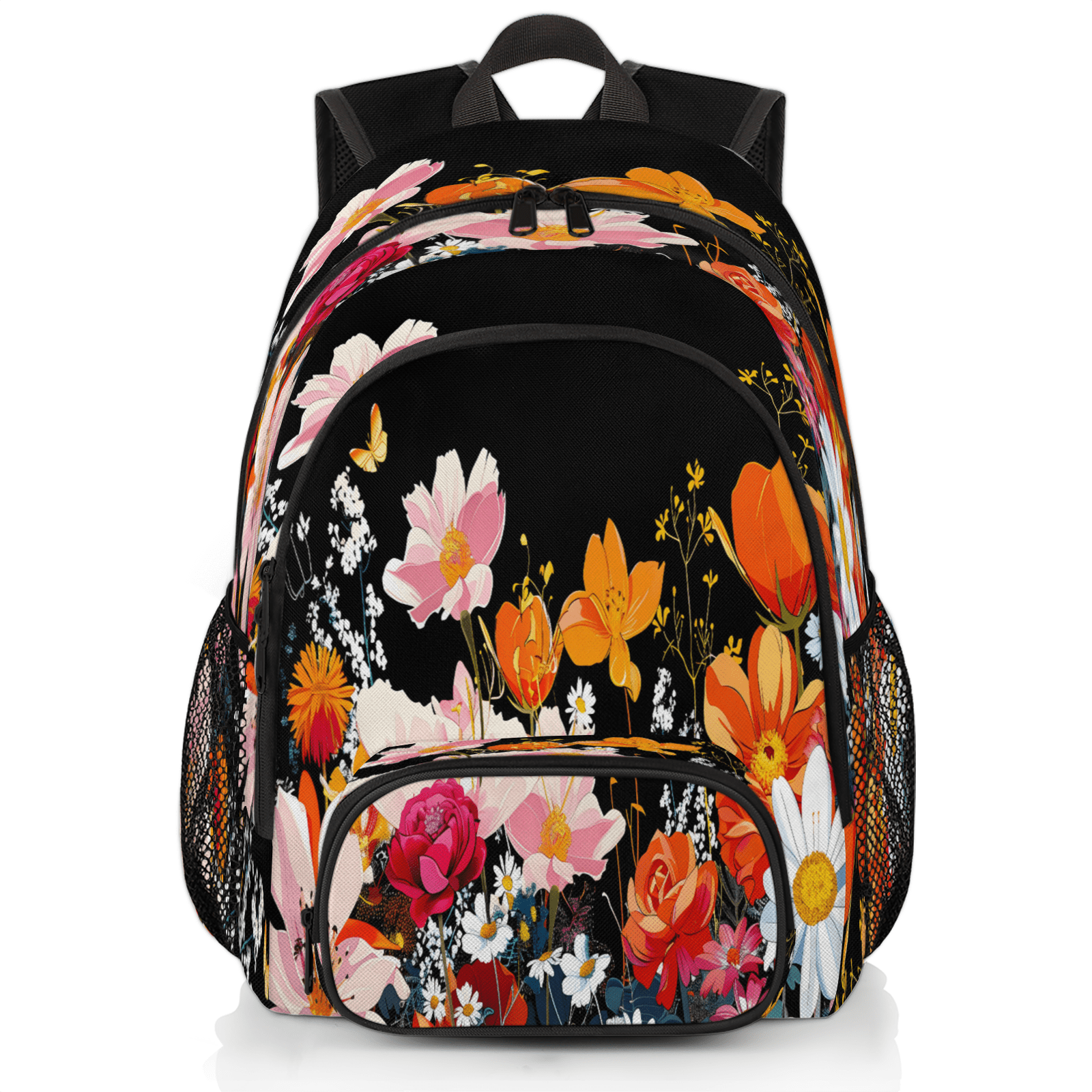 Herdesigns Flower Floral Laptop Backpack for Women Men, Work Computer Backpacks, 18.3 Inch Large Computer Nurse Teacher Bags Travel Casual Daypack