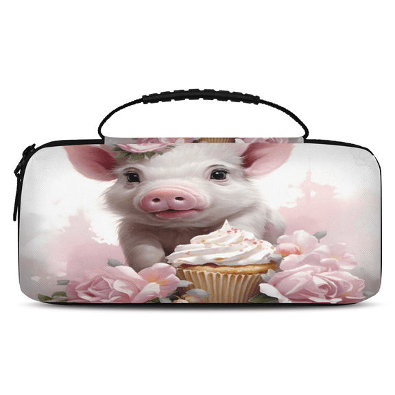 Herdesigns Flower Pig Carrying Case for Nintendo Switch 2 with 20 Game Card Slots, Portable Travel Carry Case for Accessories and Console
