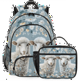 thumbnail image 1 of Herdesigns Flower Sheep Backpack with Lunch Box Cute Sheep Lightweight Large Travel Work Laptop Backpacks Set Casual Daypacks, 1 of 8