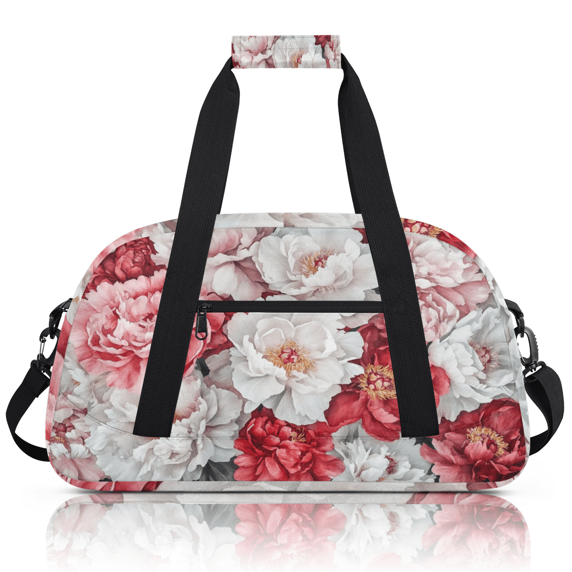 Herdesigns Flower Sports Duffle Bags Travel Duffle Bag Gym Bag Floral Weekender Travel Bag Waterproof Overnight Bag Carry On Travel Tote Bag Dance Bags