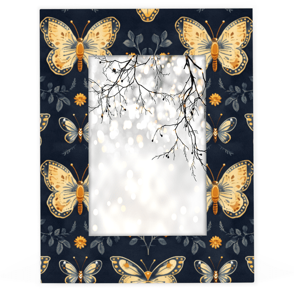 Herdesigns Floral Butterflies 4x6 Picture Frame Butterfly Wood Photo Frame Table Display or Wall Hanging Decoration for Vertical or Horizontal Display