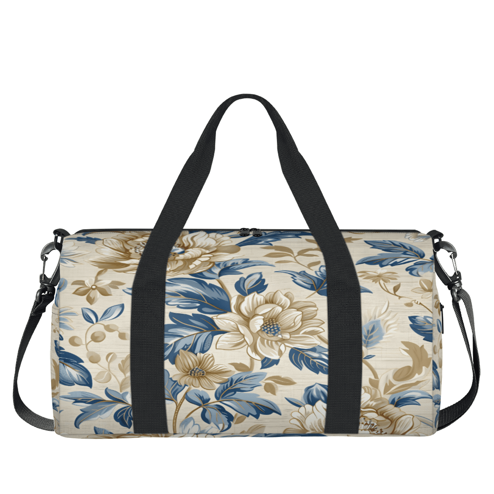 Herdesigns Flower Vintage Travel Duffle Bag Sports Yoga Weekender Overnight Carry on Workout Bags Lightweight Waterproof Gym Tote Bag for Women