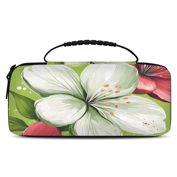 Herdesigns Flowers Carry Case Compatible with Nintendo Switch 2, Protective Travel Switch Carrying Case with 20 Game Card Slots for Switch Console & Accessories,Floral