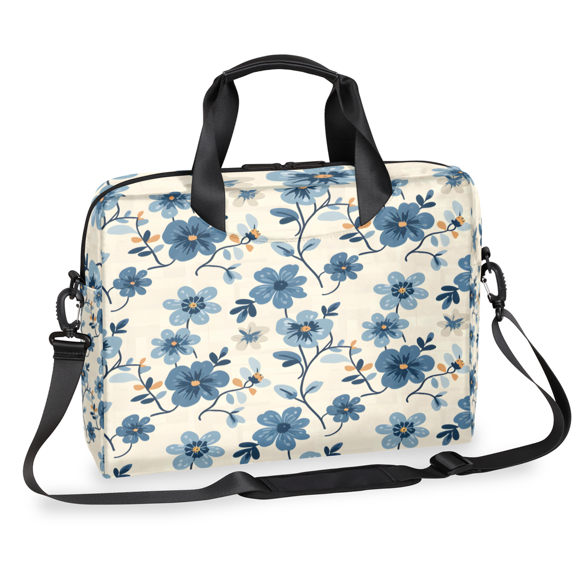 Herdesigns Flowers Vintage Retro Laptop Bag for Women Men, Computer Case Briefcase Messenger Bags, 15-15.6 inch Laptop Sleeve Shoulder Bag