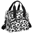 thumbnail image 1 of Herdesigns Football Black And White Insulated Lunch Bag for Women Men Adults Large Reusable Lunch Box Leakproof Portable Cooler Tote Bags with Adjustable Shoulder Strap, 1 of 6