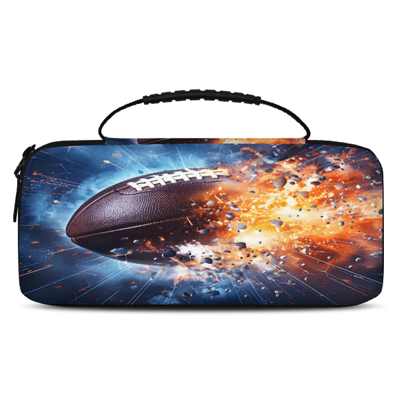 Herdesigns Football Carry Case Compatible for Nintendo Switch OLED Model 2021/Switch 2017, Protective Travel Switch Carrying Case with 20 Game Card Slots for Switch Console & Accessories