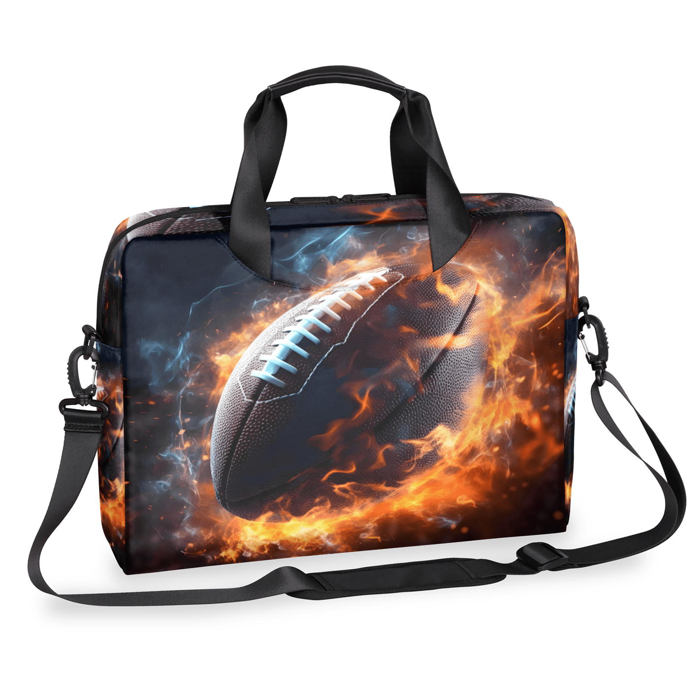 Herdesigns Football Rugby Sports Laptop Bag for Women Men, Computer Case Briefcase Messenger Bags, 15-15.6 inch Laptop Sleeve Shoulder Bag