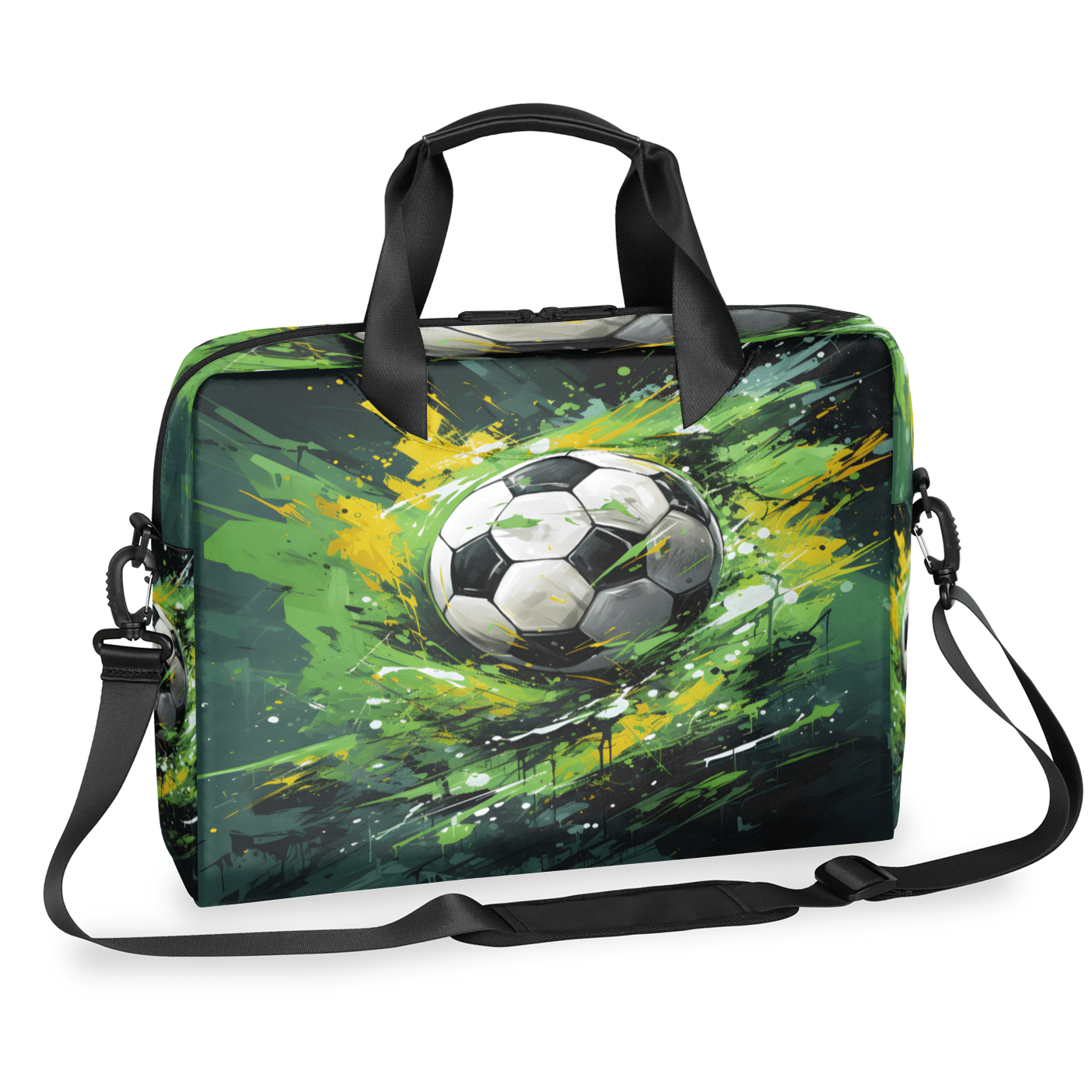 Herdesigns Football Soccer Laptop Bag for Women Men, Computer Case Briefcase Messenger Bags, 15-15.6 inch Laptop Sleeve Shoulder Bag