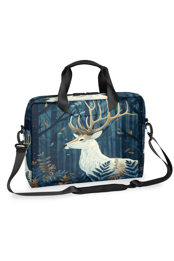 Forest Deer Woodland Laptop Bag for Women Men, Computer Case Briefcase Messenger Bags, 15-15.6 inch Laptop Sleeve Shoulder Bag