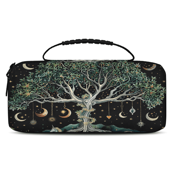 Herdesigns Forest Moon Tree Carry Case Compatible for Nintendo Switch OLED Model 2021/Switch 2017, Protective Travel Switch Carrying Case with 20 Game Card Slots for Switch Console & Accessories