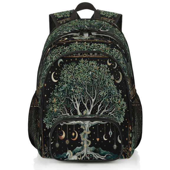 Herdesigns Forest Moon Tree Laptop Backpack for Women Men, Work Computer Backpacks, 18.3 Inch Large Computer Nurse Teacher Bags Travel Casual Daypack