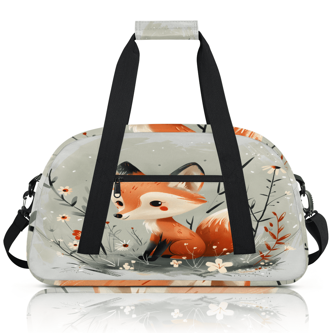 Herdesigns Fox Sports Duffle Bag for Women & Men, Animals Gym Bag Dance Bag Overnight Bag Carry On Weekender Travel Bag