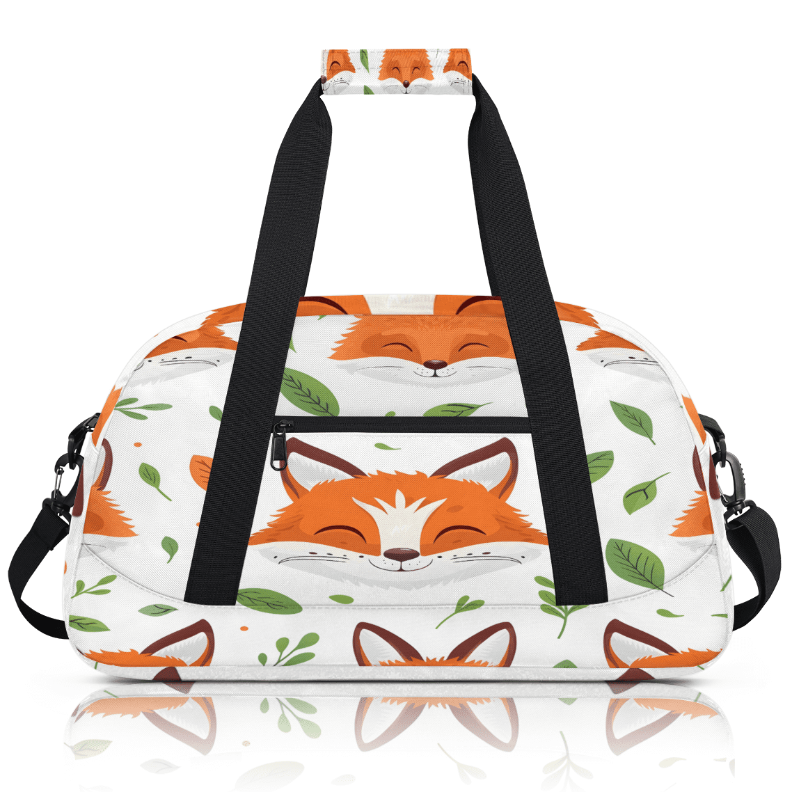 Herdesigns Fox Sports Duffle Bag for Women & Men, Cute Fox Wildlife Gym Bag Dance Bag Overnight Bag Carry On Weekender Travel Bag