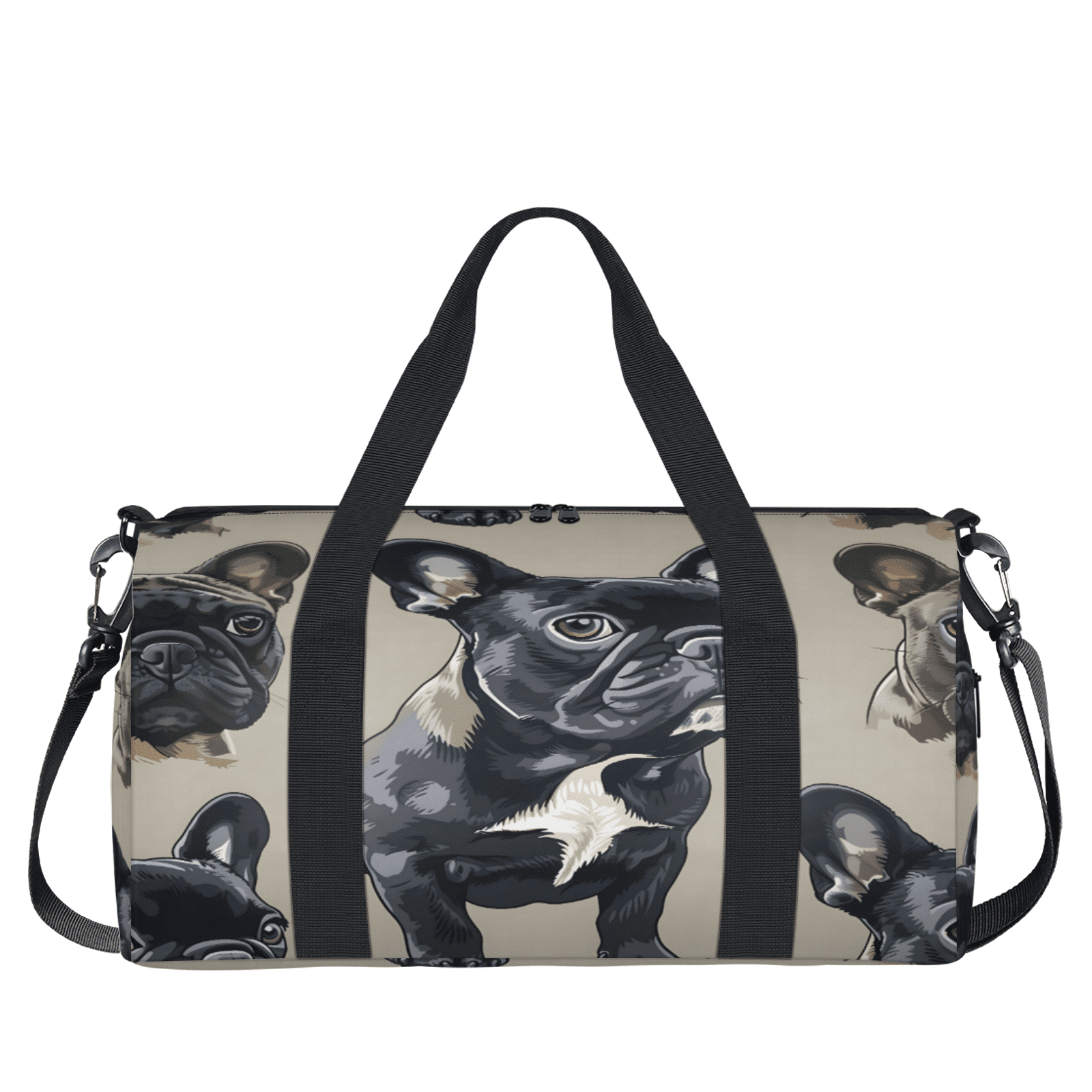 Herdesigns French Bulldog Gym Bag for Women, Duffle Bag for Travel Sport, Lightweight Waterproof Carry on Weekender Overnight Dance Yoga Workout Bags