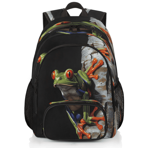 Herdesigns Frog Laptop Backpack for Women Men, Work Computer Backpacks, 18.3 Inch Large Computer Nurse Teacher Bags Travel Casual Daypack