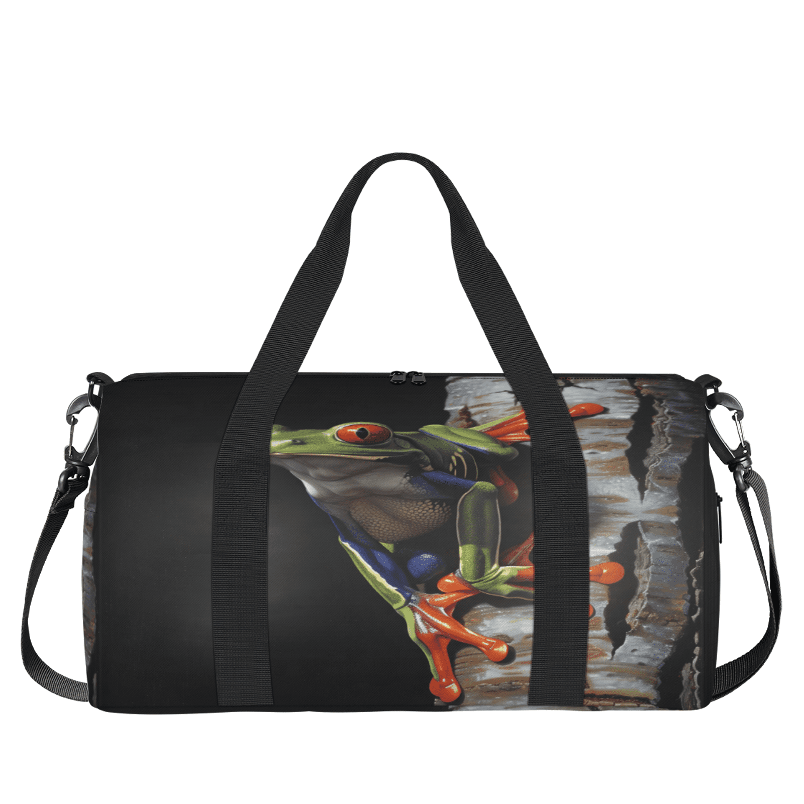 Herdesigns Frog Travel Duffle Bag Sports Yoga Weekender Overnight Carry on Workout Bags Lightweight Waterproof Gym Tote Bag for Women