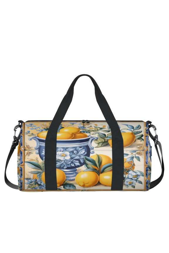 Fruit Gym Bag for Women, Duffle Bag for Travel Sport, Vintage Lemon Lightweight Waterproof Carry on Weekender Dance Yoga Workout Bags