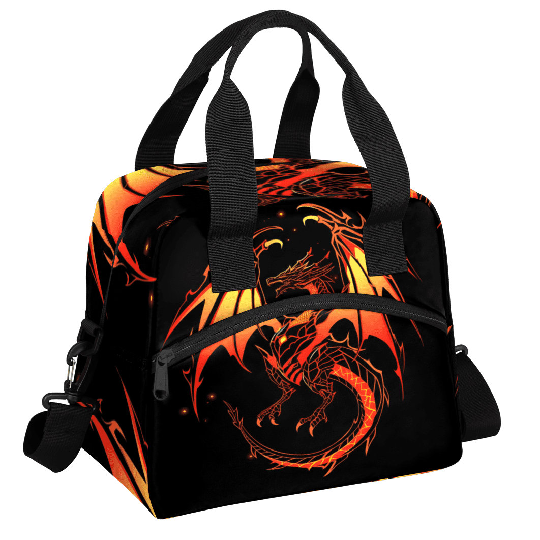 Herdesigns Funny Dinosaur Insulated Lunch Bag for Women Men Adults Large Reusable Lunch Box Cool Dinosaur Leakproof Cooler Tote Bags with Adjustable Shoulder Strap