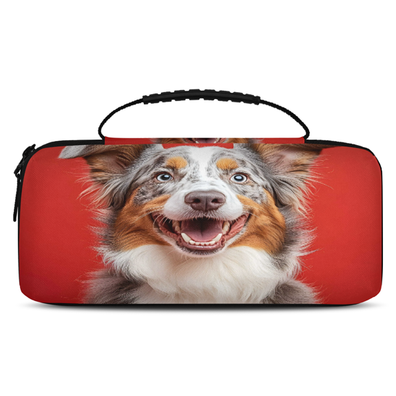 Herdesigns Funny Dog Carry Case Compatible with Nintendo Switch OLED 2021/Switch 2017, Dog Pattern Protective Travel Switch Carrying Case with 20 Game Card Slots for Switch Console & Accessories