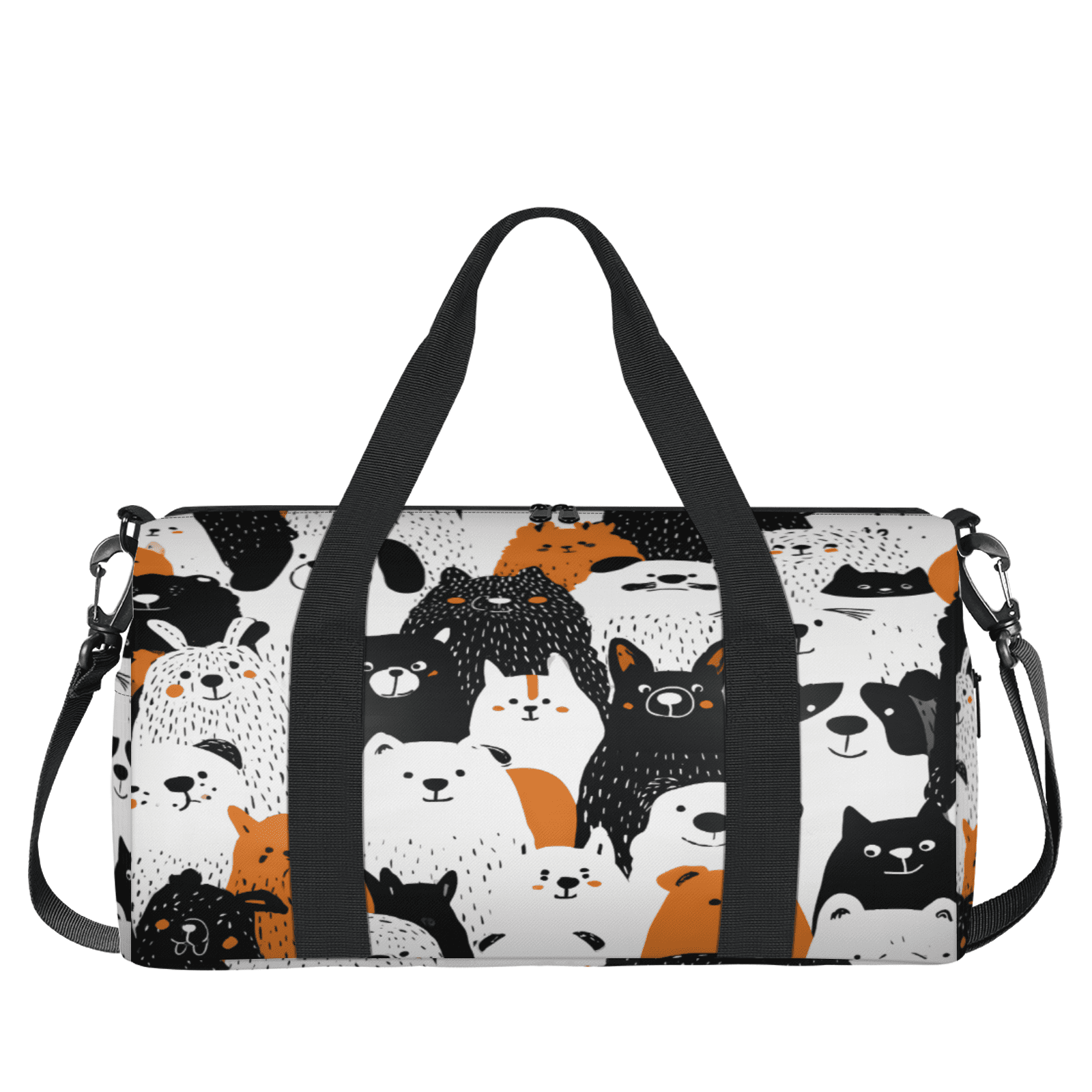 Herdesigns Funny Dog Gym Bag for Women, Duffle Bag for Travel Sport, Colorful Puppy Lightweight Waterproof Carry on Weekender Dance Yoga Workout Bags